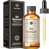 Rizinusöl BIO kaltgepresst als Haaröl 100ml - inkl. Pipette für Haare, Wimpern & Augenbrauen