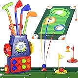 QDRAGON Golf Spielzeug Set für Kinder, Mini Golfkoffer mit 4 Golfschläger und 8 Bällen Mini Golf Spielset Kinderspiele Geschenk für Kinder, Jungen, Mädchen 3 4 5 6 Jahren