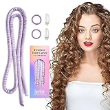 Lanzhire Heatless Curling Headband for Overnight Long and Short Hair Curls (Lila)