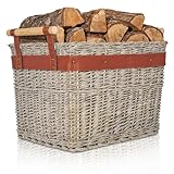 OAKAGE® Holzkorb für Kaminholz Groß aus Weide Kaminholzkorb Feuerholzkorb Brennholzkorb Weidenkorb Kaminkorb | Korb Kaufen