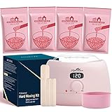 Lifestance Waxing Set Professionell für Frauenm, Wachswärmer Wachs Haarentfernung mit 400g Waxing Perlen,1 Silikonschale und 30 Wachsstäbchen,1 Wax Maschine für Waxing zu Hause