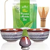 Matcha-Set Duo mit Halter und 30g Premium Bio Matcha-Tee (Uji)