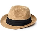 FURTALK Fedora Damen Panamahut Herren Strohhut im Trilby-Look Sommerhut Verschiedene Größen Strandhut