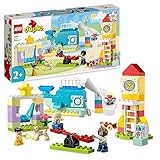 LEGO DUPLO Traumspielplatz Set, Konstruktionsspielzeug für Kinder ab 2 Jahren mit Wal- und Raketengerüste und Figuren, hilft Kleinkindern, Buchstaben, Zahlen und Farben mit Steinen zu Lernen 10991