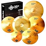 Beckenset Schlagzeug | 7-teiliges Beckenpack beinhaltet 14' HiHat becken, 16' Crash-becken, 18' Crash, 20' Ridebecken, Bonus 10' Splash und 18' China-Becken | Sultans Series Cymbal Pack