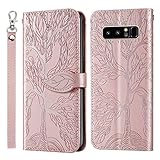 JayModCase Handyhülle für Samsung Galaxy Note 8, PU Leder Flip Kartenfach Geldbörse Magnetverschluss Standfunktion Cover, Kompatibel mit Samsung Galaxy Note 8 - Roségold