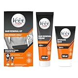 Veet Men Intimate Haar Removal Kit, mit Enthaarungscreme und Aftercare Balsam (geeignet für empfindliche Bereiche, Genitalien, Achseln, Brust und Körper), 100ml + 50ml