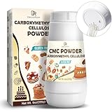 CMC Pulver 255g - Reines CMC Powder Bindemittel Stabilisator für Fondant, Kuchen, Eis, Blütenpaste - E466 Carboxymethylcellulose Verdickungsmittel für Tiefkühlkost, Süßigkeiten, Soßen, Nachspeisen