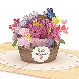 papercrush® Pop-Up Karte Beste Mama Blumenkorb - 3D Geburtstagskarte mit Spruch & Blumen für beste Mutter der Welt, Danke Mama Karte mit Herzen zum Geburtstag, Besondere Muttertagskarte