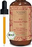 100% BIO HAGEBUTTENÖL | Kaltgepresst & Rein | Made in Germany | Natürliches Wildrosenöl - Rosehip Oil |Für Gesicht Haare Haut | Rosenöl zur Gesichtspflege | Vegan - PUR 1-Inhaltsstoff -