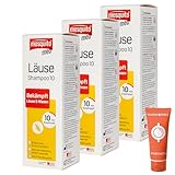 Mosquito med Läuse Shampoo 10, 3x 200 ml I Bekämpft Kopfläuse und Nissen I praktische Anwendung I Läusemittel I Familiengröße I Spar-Set plus Pharma Perle give-away (3x 200 ml)