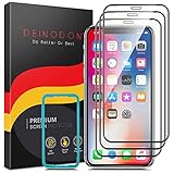 DEINODON 3 Stück Full Screen Panzer Schutz Glas für iPhone 11 Pro/iPhone X/iPhone XS (5,8 Zoll) Schutzfolie mit Montagerahmen Kristallklar Panzerfolie 9H Displayschutz Invisible Diamant-Schild