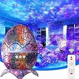 Dinoglow Egg Projector, Dinoglow 4 in 1 Nordlicht Projektor, Dinosaurier Ei Galaxie Sternenhimmel Projektor mit Drahtlosem Musikplayer, Sternenprojektor Nachtlicht mit Weißem Rauschen für Kinder (A)