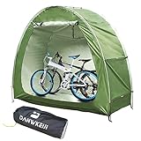 Aufbewahrungsschuppen für Fahrrad/Outdoor-Zelt, tragbar, wasserdicht, Oxford-210D-Abdeckung, Seitenstaub-Zelt für Camping, Wandern, Rasenmäher, Garten, Reisetasche (Olivgrün)