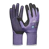 Gebol Multi Flex Lady | Arbeitshandschuhe mit Nitril-Beschichtung & Noppen | Nitrilhandschuhe dermatologisch getestet | Gartenhandschuhe mit Grip für Damen | Größe S (Gr 7) | Lila | 1 Paar