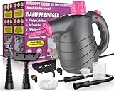 Dampfreiniger, 1050W 110℃ 450ml Handdampfreiniger Boden mit 10 Zubehör 3,5 bar 3 Minuten Aufheizzeit Chemikalienfrei, Dampfreiniger Handgerät für Polstermöbel Auto Bad Fenster Teppich Sofa Fliesen