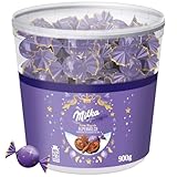 Milka Feine Kugeln Alpenmilch 1 x 900g I Weihnachtsschokolade Großpackung 100 Stück I Adventskalender Schokolade I Süßigkeiten zu Weihnachten aus 100% Alpenmilch Schokolade