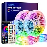 TVLIVE LED Strip 20m, RGB LED Streifen, Led Lichterkette mit Fernbedienung, 16 Mio. Farben, App-Steuerung, Musik Sync, Dimmbar, Farbwechsel 5050 LED Band für Schlafzimmer Zuhause Schrankdek