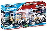 PLAYMOBIL City Action 70936 Rettungs-Fahrzeug: US Ambulance mit abnehmbarem Dach, öffenbare Heck- und Seitentür, beleuchtetem Monitor, Blinklicht und Original Rettungswagen-Sirenen-Sound, ab 5 Jahren