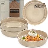 Sänger Kairo Mocha | Pastaschalen 4 teilig, 4x Nudel Schalen aus Steingut, Schüssel Set spülmaschinenfest mikrowellenfest kratzfest, große Schüssel Beige Pasta Teller 800 ml VALUE COLLECTION