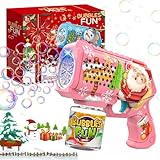 Bombble Seifenblasenpistole Weihnachten, Bubble Gun Kinder mit Seifenblasenlösung, Bubble Machine Toys 5000+ Blasen Outdoor Kinder Geschenk für Weihnachten/Neujahr/Geburtstag/Party/Hochzeit