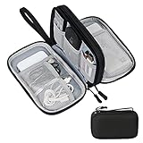 Skycase Kabeltasche,Elektronikzubehör Organizer,Tragbare Kabelorganizer,Doppelte Kabel Tasche für Elektronische Accessoires USB Powerbank SD-Karte Ladekabel,7.5'x4.3'x2.2',Schwarz