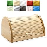 HolzFee Brotkasten Holz 39 cm Brotbox Buche Rollbrotkasten BK-RB Farbauswahl (Natur)