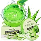 Janolia Aloe Vera Gel, 300ml Aloe Vera Gesicht Gel, Natürlich Aloe Vera Extrakt, Beruhigend und feuchtigkeitsspendend, Sonnenschutz und Selbstbräuner, für Gesicht, Körper, Sonnenbrand