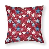 Retro Dekorative Kissenbezüge Frühling Amerikanische Patriotische Sterne Kissenbezüge Für Zuhause Weich Pillow Cases 45X45Cm Kissenbezüge Für Wohnzimmer Büro Auto