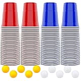 AOLUXLM [100+10] Beerpong Partybecher Beer Pong Becher 480ml /16OZ Bier Pong Party Becher | Wiederholbare Trinkbecher Camping Cocktail Bier Weihnachten Geburtstag Hochzeit