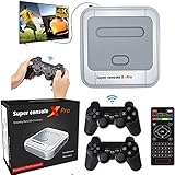 KINMRIS Super Console X Pro Spielekonsole integriert in über 50.000 Spiele, 2 Gamepads, Spielekonsolen für 4K TV, unterstützt HD-Ausgang, kompatibel mit 5 Spielern (X PRO-256G)