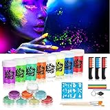 Creamify Bodypainting Farben - 23 Stück Coole UV Farbe Körperfarbe - Schwarzlicht Farbe, Neon Farbe Haut und Gesicht leuchtet Tag & Nacht - Schminke Body Paint von UVibe - Body Painting Farbe Körper