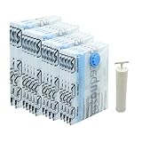 Amazon Basics Vakuumbeutel für Kleidung mit Luftdichtem Ventil und Handpumpe - 2 x X-Jumbo, 5 x Jumbo, 4 x Groß, 4 x Mittelgroß, 15er-Pack