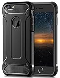 iPhone 7 Hülle, Coolden® Premium [Armor Serie] Militärstandard Outdoor Stoßfest Cover Microfaser Silikon + Carbon Bumper Air Cushion Ecken Schutzhülle für iPhone 7 Handyhülle iPhone 7 (Schwarz)