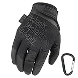 MECHANIX WEAR Specialty High Dexterity 0.5mm 2017, Taktische Einsatz-Handschuhe, atmungsaktiv & ergomisch + Gear-Karabiner, Schwarz, Coyote/Größe S, M, L, XL (M, Schwarz)