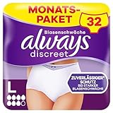 Always Discreet Inkontinenz-Höschen Plus Für Frauen, L, 32 Höschen, Verhindert Auslaufen Und Gerüche, Angenehm Und Kaum Spürbar