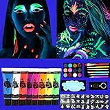 Fluoreszierende bodypainting,8 Farben body painting neon uv Bodypainting farben uv neonfarben körper für Body und Facepainting,Glow-Effekt UV Bodypainting Fluoreszierende Farben körper für Karneval