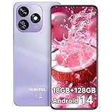 OUKITEL C51 Smartphone Ohne Vertrag - 18GB+128GB Handy Ohne Vertrag 6.8 Zoll 90Hz Bildschirm, Android 13 5150mAh Akku 13MP+5MP Kamera,Gesicht+Fingerabdruck,GPS,Dual SIM 4G Simlockfreie Handys,Violett