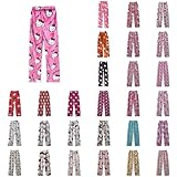 Hello Kἰtty Pyjama Hose Weihnachten, Damen Schlafanzughose Hosen Lang Flanell Damen Schlafhose Weich Pyjamas Anime Y2K Bequeme Warme Pyjamahose Ideal zum Schlafen Lounge Warmes