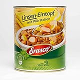 Erasco Linsen-Eintopf mit Würstchen (800g) In rund 5 Minuten fertig – Mit viel Gemüse – Ohne Schnickschnack - einfach lecker