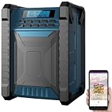 auvisio Lautsprecher, Bluetooth: Digitales DAB+/FM-Baustellenradio, Bluetooth, 80 Watt, IP54, Akku (Outdoor Baustellenradio, Bluetooth, Outdoor- & Baustellen-Radio)