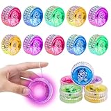 XEERUN 15 Stück LED Licht Yoyo, LED Licht Jo-Jo, Kunststoff Responsive Yoyo, Leuchten Yoyos Für Kinder, Kristall JoJo, für Geburtstag Party Gastgeschenk, Klassenzimmer Preise, Zufällige Farben