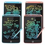 SUNLU LCD Schreibtafel 4 Pack, 8.5 Zoll Tablet für Kinder und Erwachsene, Bunter Bildschirm, Doodle Pad mit Abschließbar Löschen-Taste, Digitale Tafel mit Magnet, Blau*2+Rosa*2