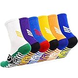 GRPSKCOS Kinder Jungen Sport Socken- 6 Paare Mitte Kalb sportliche Wanderung im Freien laufen Basketball bequeme Socken für Jungen Mädchen 5-14 Jahre(#1 Mehrfarbig-6 Paare,7-10 Jahre)