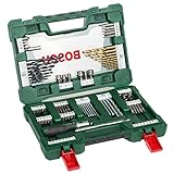 Bosch Accessories 91tlg. Titanium-Bohrer- und Bit Set V-Line (für Holz, Stein und Metall, inkl. Ratschen-Schraubendreher und Magnetstab, Zubehör Bohr- und Schraubwerkzeuge)