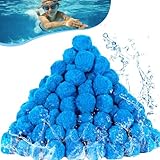 STEEIRO Filterballs 1800g, Pool Reinigende Filterbälle, ersetzt 65kg Filtersand Filter Balls, Kompatibel mit Poolreiniger Sandfilteranlage, Geeignet für Schwimmbäder, Filterpumpe, Aquarium (Blaue)