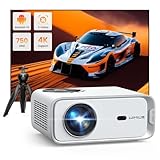 Beamer【Andriod TV】 25000Lumen WiFi Bluetooth Beamer Native 1080P Full HD 4K Unterstützt, Auto Trapezkorrektur Elektrischer Fokus Zoom Video Beamer Heimkino Freien mit Stativ für iPhone/Android/Tablet