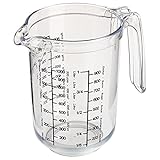 Westmark Gerda Messbecher 1l - Messskalen für Gramm (für Mehl, Zucker, Reis und Grieß), Liter & Milliliter - Made in Germany - Kunststoff - 18 x 12,4 x 16,5 cm (transparent)