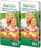 FloraGreen Blumenerde Universalerde Pflanzerde Topferde Erde mit Guano 90 Liter (2x 45 Liter)