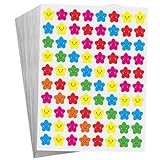 2400 Stück Sticker Sterne, Smiley Sticker, Belohnungssticker, Selbstklebende Stern Aufkleber Belohnungssticker für Kinder Kleine Gold Sternaufkleber für Lehrer, Studenten, Scrapbooking